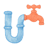 plumber fixing pipes and water leak
